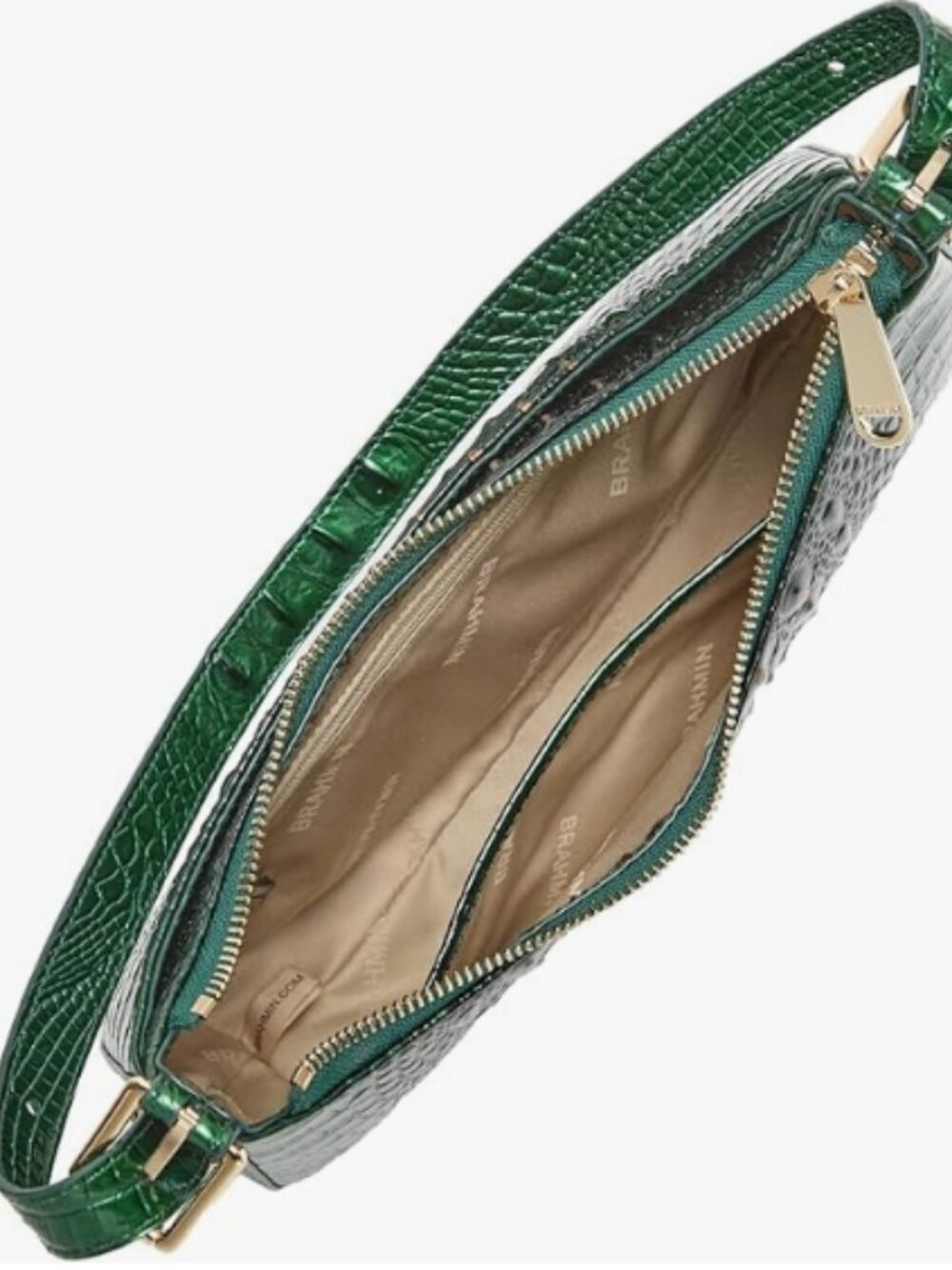 Brahmin Kyrie Evergreen Ombre Melbourne Croc Embossed Leather Shoulder Bag NWT - Picture 5 of 14